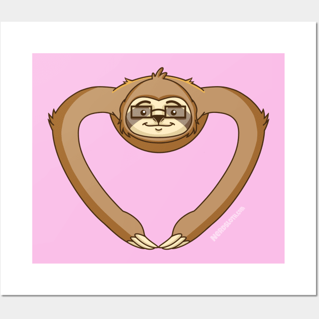 Nerd Sloth Hug Wall Art by NerdSloth